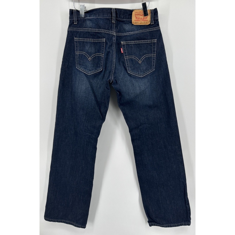 Levi's 505 Regular Dark Wash Denim Blue Jeans‎ Boys Size 14 Reg 27x27